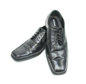 Alfani Proud Oxford Shoes Mens Black Bicycle Square Toe Lace Up Size 12 M Vegan - Picture 1 of 10