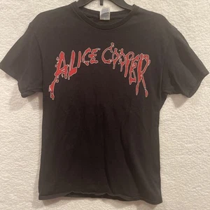 Alice Cooper Black T-Shirt Size M Skeleton Batwings Logo - Picture 1 of 10