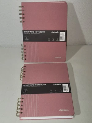 Altitude Pink Split Wire Notebook Bamboo Paper Recycled. Set Of 2. New - Image 1 of 4