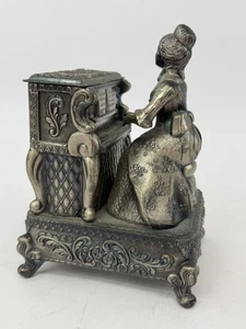 Vintage Pewter Victorian Woman Music Box Made In Japan “Music Box Dancer” Song - Picture 1 of 21