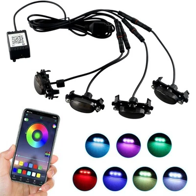 LED Grille Grille Light Kit Flexible Front 4PCS ABS Plastic Light Weight - Image 1 of 4