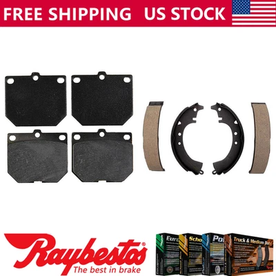Front Rear Kit Ceramic Brake Pads & Brake Shoes For 1975-1982 Toyota Corona - Image 1 of 4
