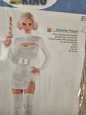 Sexy Vestido Disfraz Princesa Leia Star Wars con Cinturón, Nuevo Para Mujer Talla Pequeña Foto 1 de 4