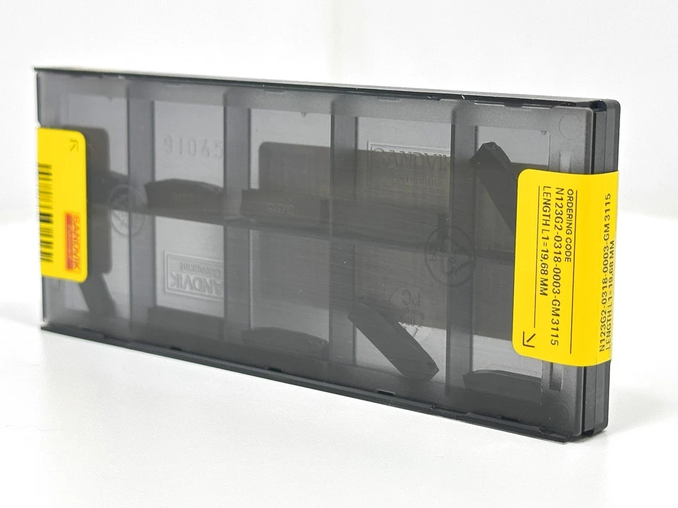 SANDVIK N123G2-0318-0003-GM New Carbide Grooving Inserts Grade 3115 10pcs - Image 1 of 2