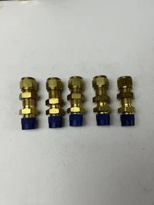 (Lot of 5) Hoke Gyrolok 3/8”Tube OD x 1/4”mnpt Brass Bulkhead Male Fitting - Picture 1 of 5