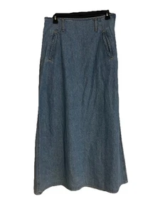 Vintage Liz Wear Long Denim Modest Maxi Skirt Size 10 - Picture 1 of 3