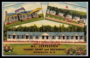 RESTAURANT, MT. JEFFERSON, Tourist Court Randolph NH - Old Postcard H4 - Picture 1 of 2