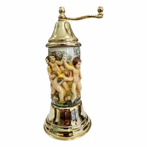 Vintage Capidomonte Music Box Pepper Grinder Putti Angels - Picture 1 of 10