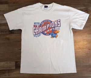 T-shirt University of Kansas uomo XL grigio KU Jayhawks 2008 Big 12 Champions  - Foto 1 di 5