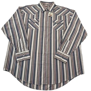 ELY Cattlemen Vintage Pearl Snap Western Striped Herren Hemd Gr. 2XLT 18,5X37 - Bild 1 von 5