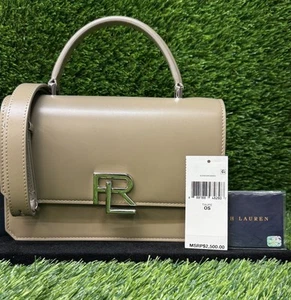 Borsa Ralph Lauren RL 888 con manico superiore in pelle di vitello - tortora - vendita al dettaglio: $ 2.500 - Foto 1 di 18