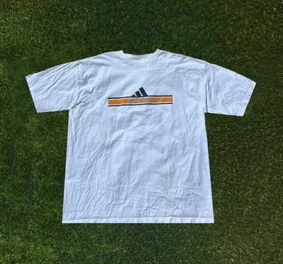 Vintage 1990s Adidas Big Logo Graphic White T-Shirt Mens Size 2XL - Image 1 of 4