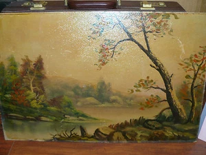 1900's Antique Oil Board Shepherd in the Hill by Walter C. Norvell 1878 - 1944 - Picture 1 of 6