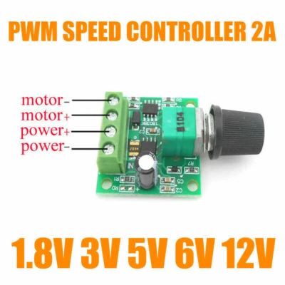 Low Voltage 1.8V 3V 5V 6V 12V 2A PWM Motor Pump Speed Controller Regulator HL