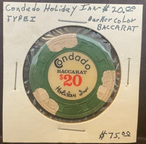 Puerto Rico, CONDADO HOLIDAY INN "BACCARAT", Casino Chip, $20.00 - Picture 1 of 4