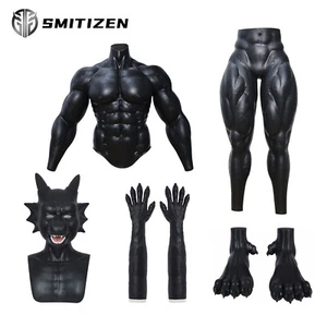 SMITIZEN Silicone Upgraded Muscle Suit Black monster Dragon Mask muscle pant  - Picture 1 of 18