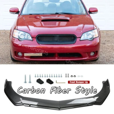 For Subaru Legacy Carbon Fiber Style Front Bumper Lip Splitter Spoiler Protector Foto 1 de 4