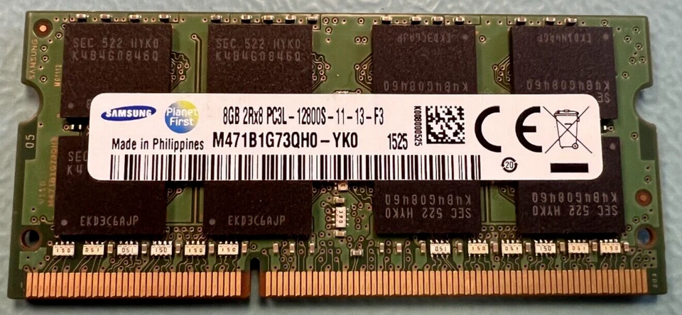 Samsung Laptop Memory 4GB 1Rx8 PC3L-12800S- M471B5173QH0-YK0 - Image 1 of 1