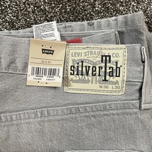 LEVIS SILVERTAB Straight-Fit Zip Denim Jeans Pants Bliss Grey Size 36X30 - Picture 1 of 11
