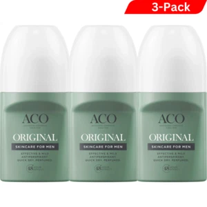 3-Pack ACO Mens Antiperspirant Deodorant Original 50 ml/ 1.7 fl oz - Picture 1 of 2
