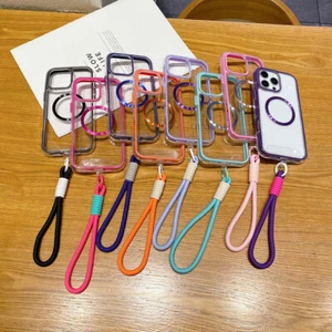 MagSafe Clear Case for iPhone 16 Pro Max 15 14 13 with Lanyard Shockproof Cover - Zdjęcie 1 z 24