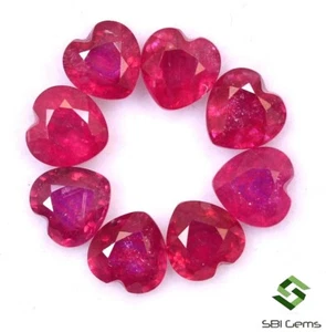 5.80 Cts Natural Ruby Heart Shape Cut 5x5 mm Lot 08 Pcs Faceted Loose Gems GF - Picture 1 of 5