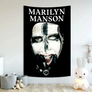 Marilyn Manson arazzo musicista rock tessuto appeso a parete striscione poster 36x60'' - Foto 1 di 15
