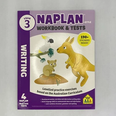 Year 3 NAPLAN-Style Writing Workbook & Tests 190+ Stickers Hinkler Kids Learning - Image 1 of 4