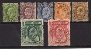 Islas Malvinas 1904 KEVII muy bien usado. SG 43-50. MENOS 1d -CON CDS TIPO F4F - Imagen 1 de 2