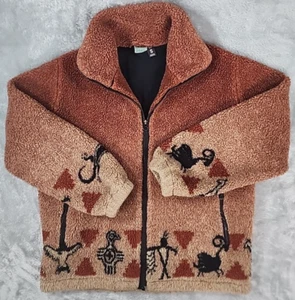 VINTAGE Aoniken Patagonia Restrepe Fleece Jacket Mens Small Aztec Nature Animals - Picture 1 of 10