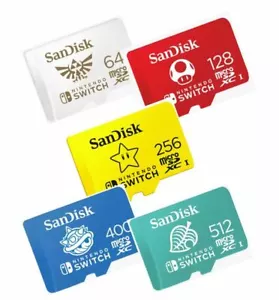 SANDISK NINTENDO SWITCH NS Memory Card microSD 512GB 256GB 128GB 64GB 100MB/s UK - Picture 1 of 9
