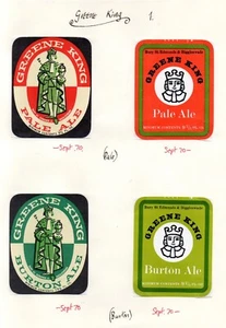 Bieretikett UK - Green King - Bury St.Edmunds - 4 verschiedene #027 - Bild 1 von 1