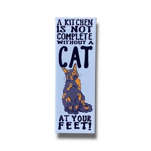 Tortoiseshell Cat Kitchen Magnet Pet Portrait Decor Gift 1.5x4.5" Handmade - Picture 1 of 6