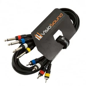 4-Way 3m 6.35mm 1/4" Mono Jack to RCA Phono Loom / Effects Patch / Channel Cable - Picture 1 of 2