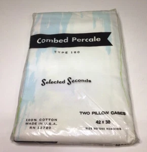 Fundas de almohada peinadas de percal de segundos seleccionados tipo 180 sin dobladillo 42 x 38 paquete de 2 - Imagen 1 de 17