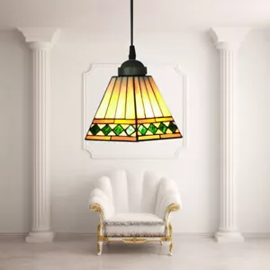 Tiffany Style Stained Glass Shade Ceiling Lamp Pendant Kitchen Light Fixture - Picture 1 of 6