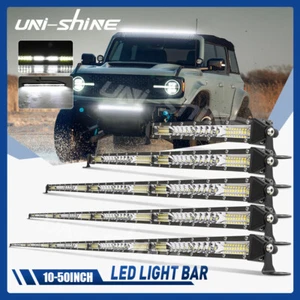 Slim 10/20/30/50" LED Light Bar Spot Flood Combo Offroad Driving for Jeep Ford - Picture 1 of 18