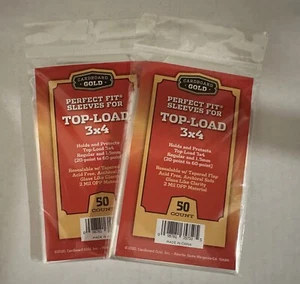 100x fundas de cartón doradas de ajuste perfecto para bolsas Top-Loaders 3x4 20pt-60pt - Imagen 1 de 1