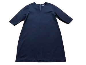 Designs & Co Lane Bryant Black 3/4 Sleeve Sheath Shift Short Work Dress 14/16 - Picture 1 of 4
