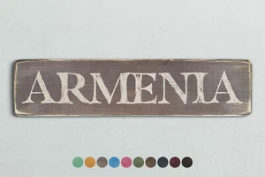 ARMENIEN Holzschild im Vintage Stil. Shabby Chic Retro Wohngeschenk - Bild 1 von 2