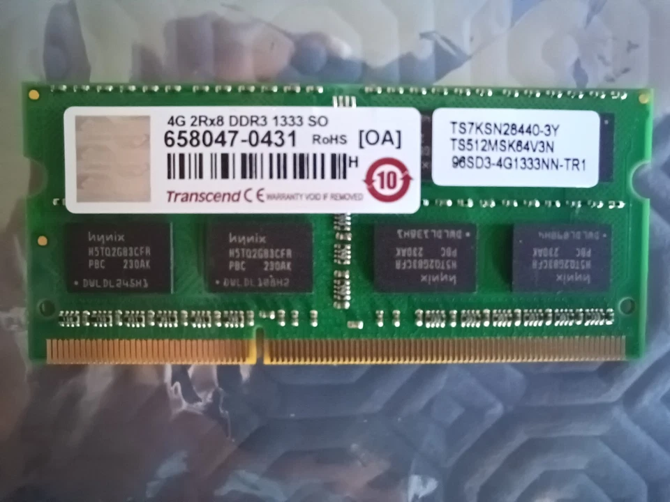 TRANSCEND 4GB LAPTOP MEMORY DDR3 1333 SO - Image 1 of 1