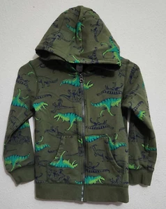 Carter's Boys Size 8 Hooded Long-Sleeve Dinosaur Print Zip-Up Sweatshirt - Picture 1 of 3