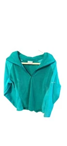 Columbia Jacket Green Teal Fleece Pullover Active Wear - Picture 1 of 2