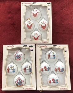 12er Set Vintage Pyramide dekorative Ornamente Weihnachtsmann Schneemann Kinder Hundeschlitten GUC - Bild 1 von 12