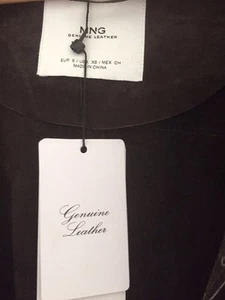 Mango Leather Brown Genuine Classic Small Jacket - Picture 1 of 2