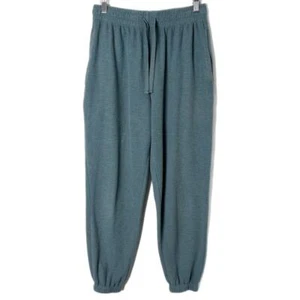 Forever 21 Women's Terrycloth Jogger Sweatpants S Green Drawstring Loungewear - Picture 1 of 8