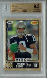 BGS 9.5 Gem Mint Brady Quinn 2007 Sage Hit Hype #4 Rookie Card Fire Platinum 1/1 - Picture 1 of 1