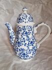Vintage Coffee Pot - May Blossom - Ironstone Staffordshire Ictc Blue And White