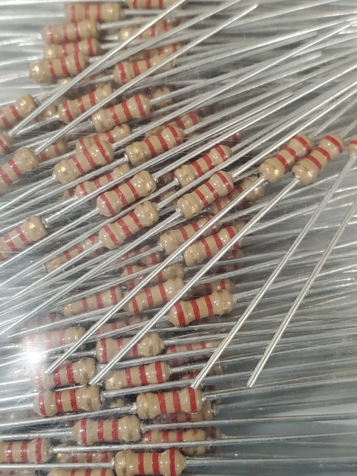 25X 2.2 k kOhm Resistor 1/4 0.25 Watt Carbon Film 5% tol SEI Electronic resistor - Image 1 of 1