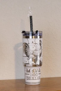 Local Egg Dealer Tumbler - Farmhouse Chicken, 40oz Stainless Steel - Picture 1 of 12
